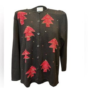 Vintage Stitches In Time Christmas tree Appliqué sweater